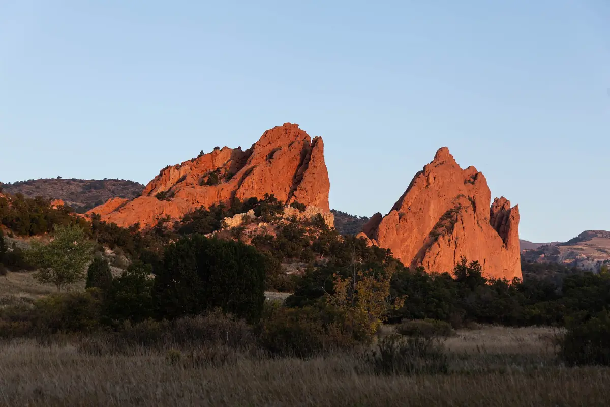First morning light on the red rocks of Garden of the Gods