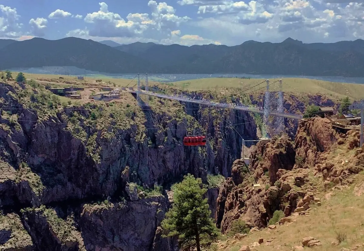 The Royal Gorge with the bridge and an aerial gondola